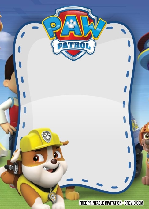 FREE Editable Paw Patrol Birthday Invitation