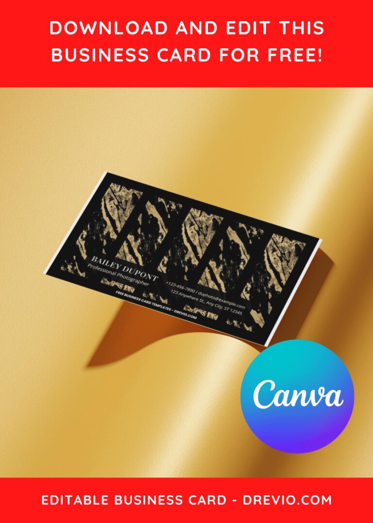 10+ Timeless Elegance Gold Marble Canva Business Card Templates J