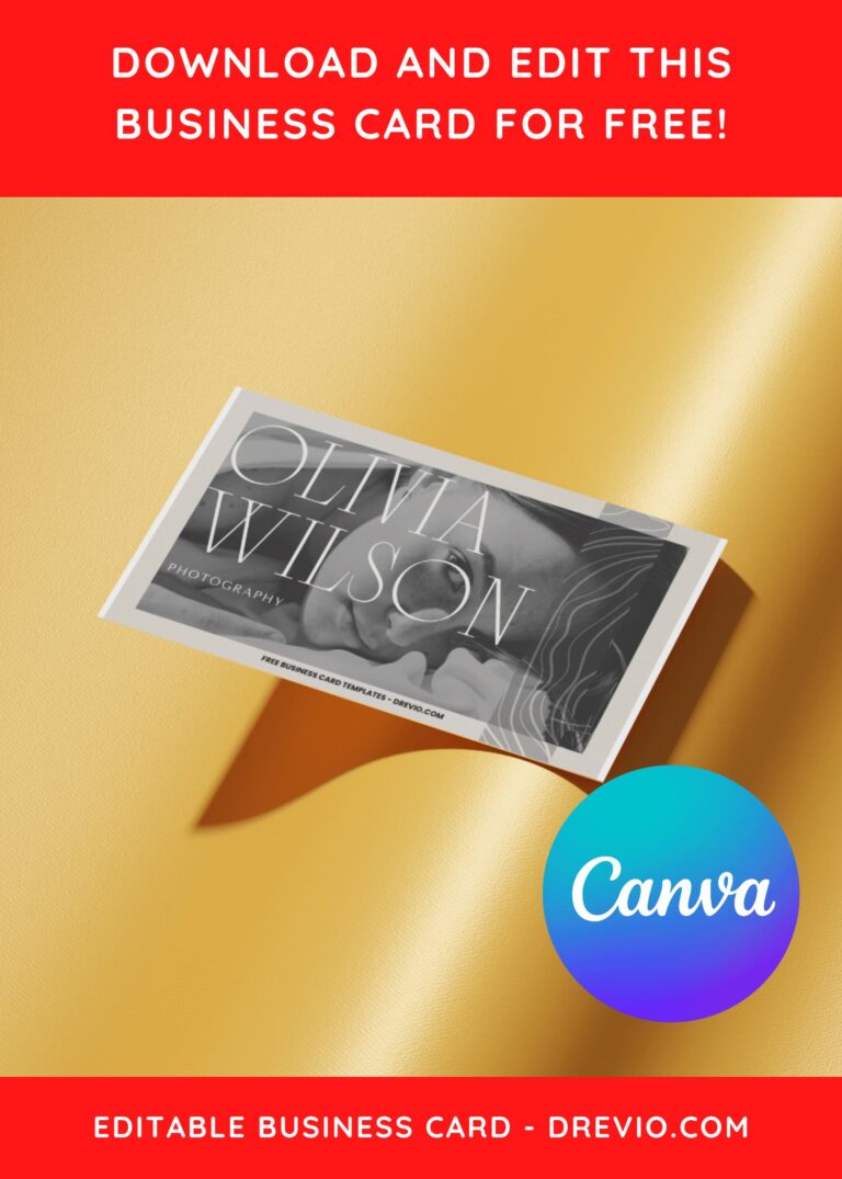 10+ Monochrome Photography Canva Business Card Templates F