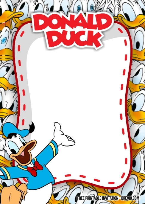 Donald Duck Birthday Invitation