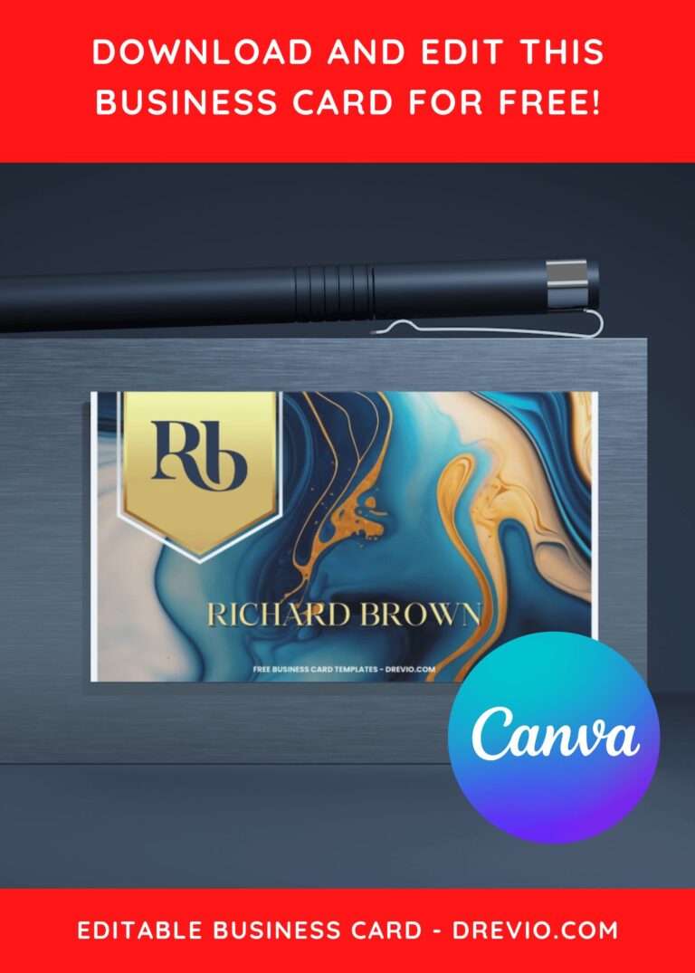 10+ Sleek Marble Canva Business Card Templates B