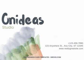 FREE Editable Abstract Brushstroke Business Card