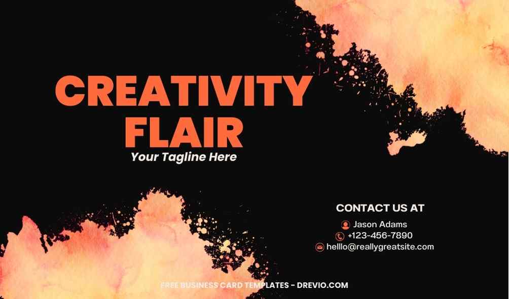 FREE Editable Black And Orange Business Card Design Template