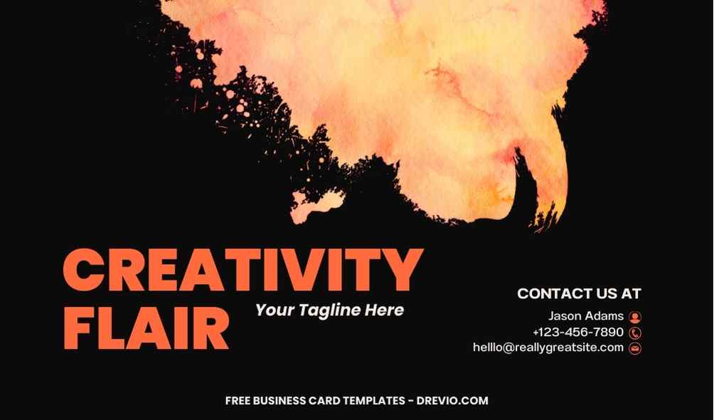 FREE Editable Black And Orange Business Card Design Template