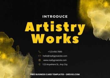 FREE Editable Black And Yellow Business Card