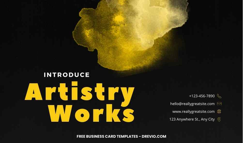 FREE Editable Black And Yellow Business Card
