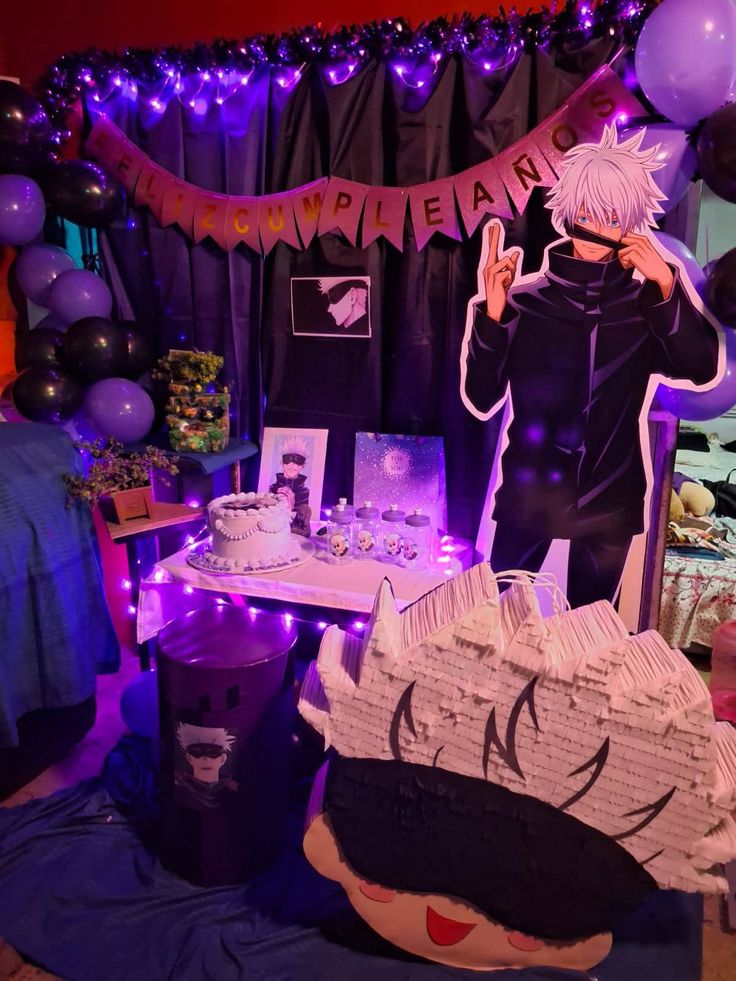 Black Clover character-themed invitation with magical energy bursts, fantasy squad symbols, and anime-inspired birthday graphics