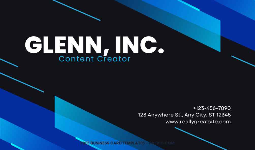 FREE Editable Blue Modern Business Card Professional Template