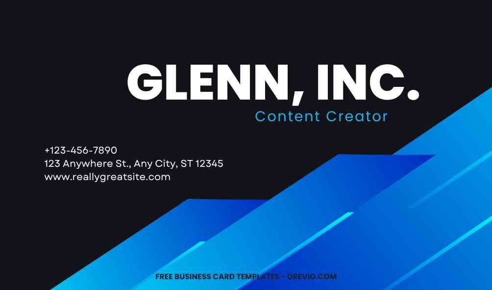 FREE Editable Blue Modern Business Card Professional Template