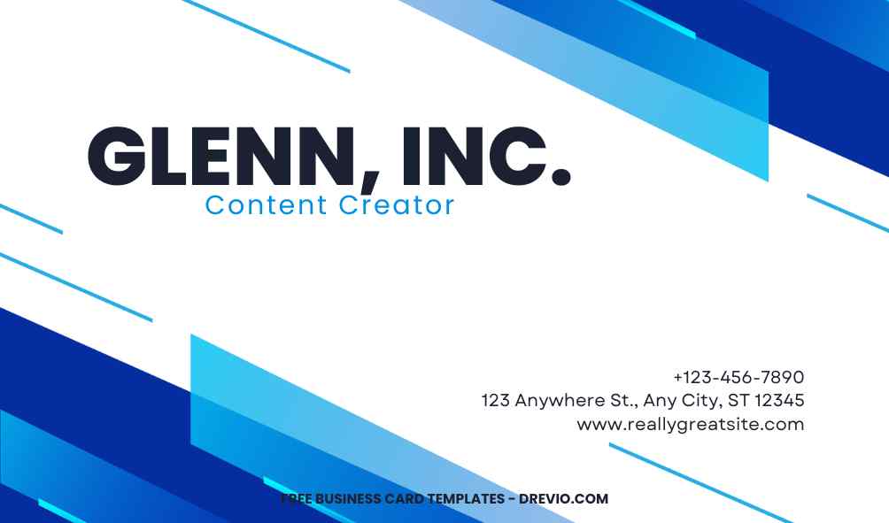 FREE Editable Blue Modern Business Card Professional Template