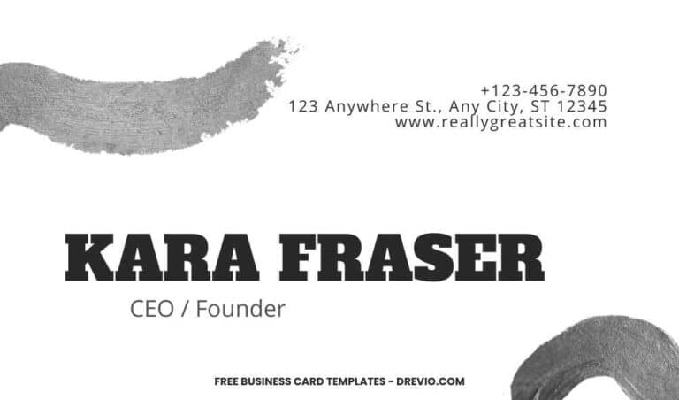 FREE Editable Creative Brushstroke Business Card