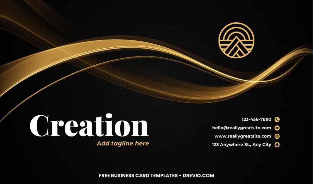 FREE Editable Elegant Black And Gold Business Card