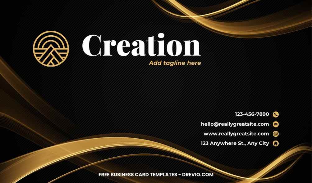 FREE Editable Elegant Black And Gold Business Card