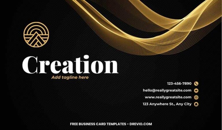 FREE Editable Elegant Black And Gold Business Card