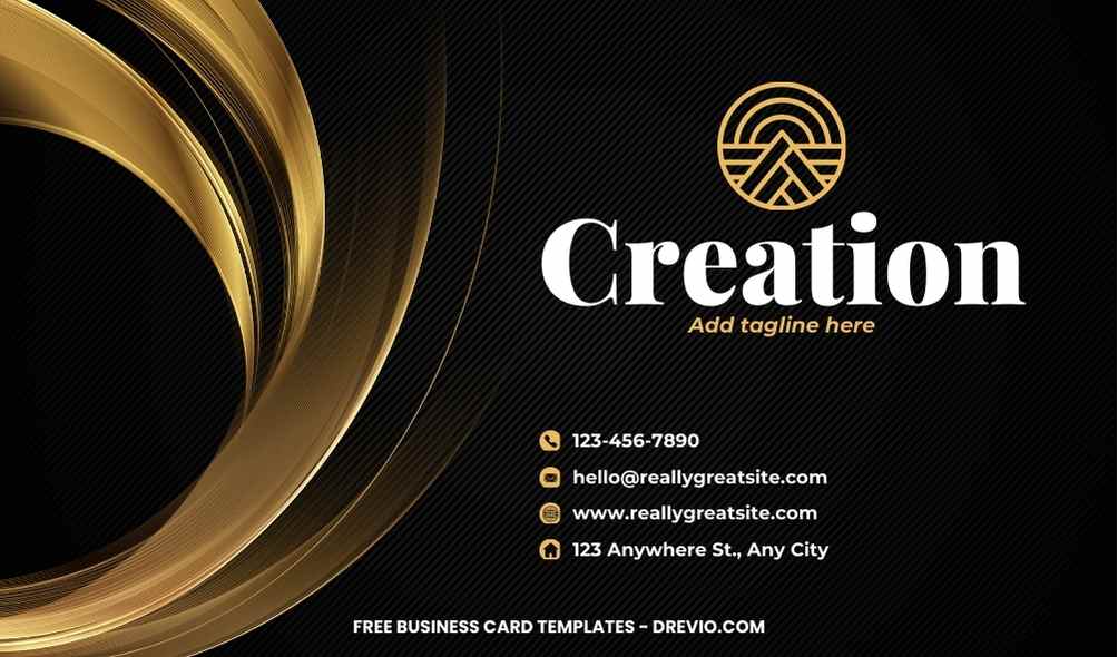 FREE Editable Elegant Black And Gold Business Card