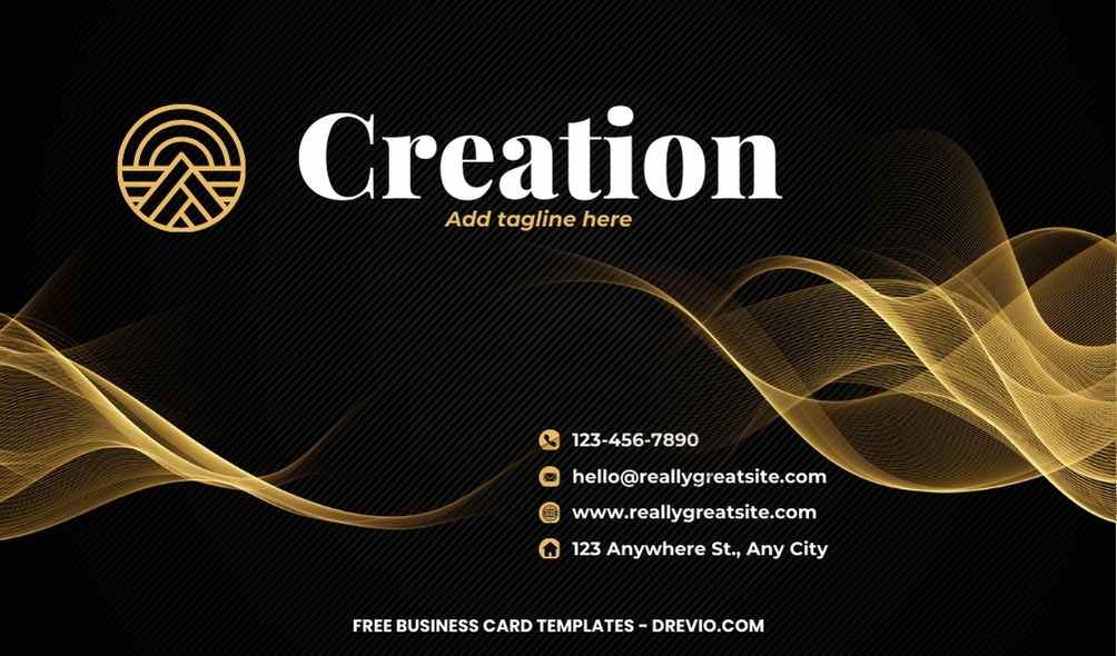 FREE Editable Elegant Black And Gold Business Card