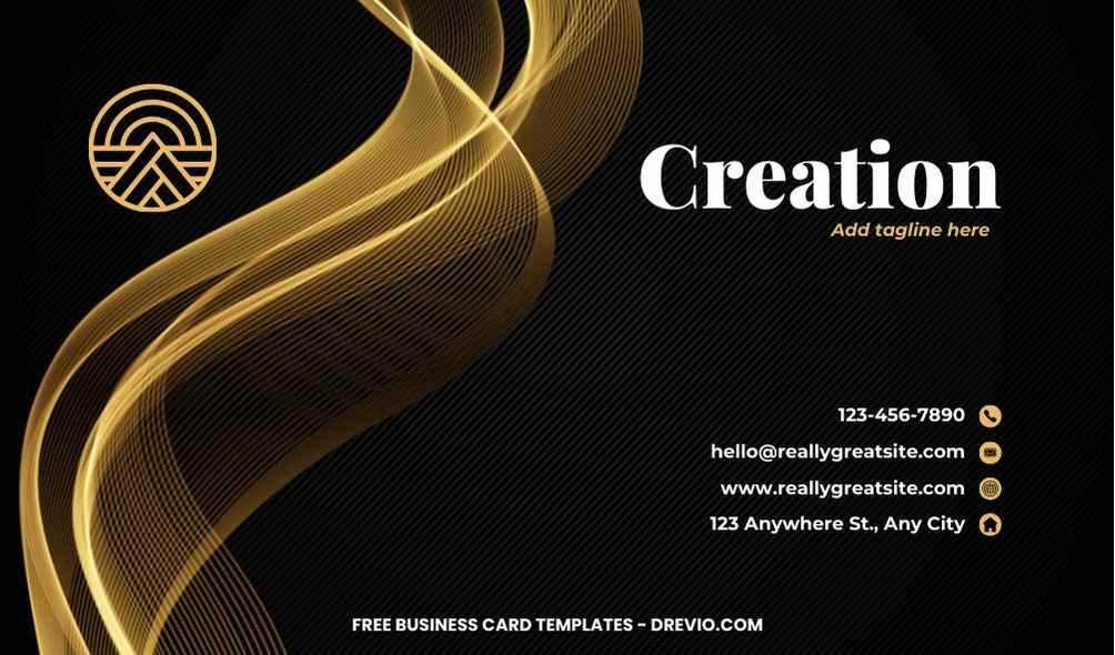 FREE Editable Elegant Black And Gold Business Card
