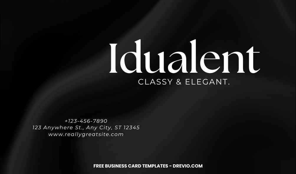 FREE Editable Elegant Black and White Business Card 