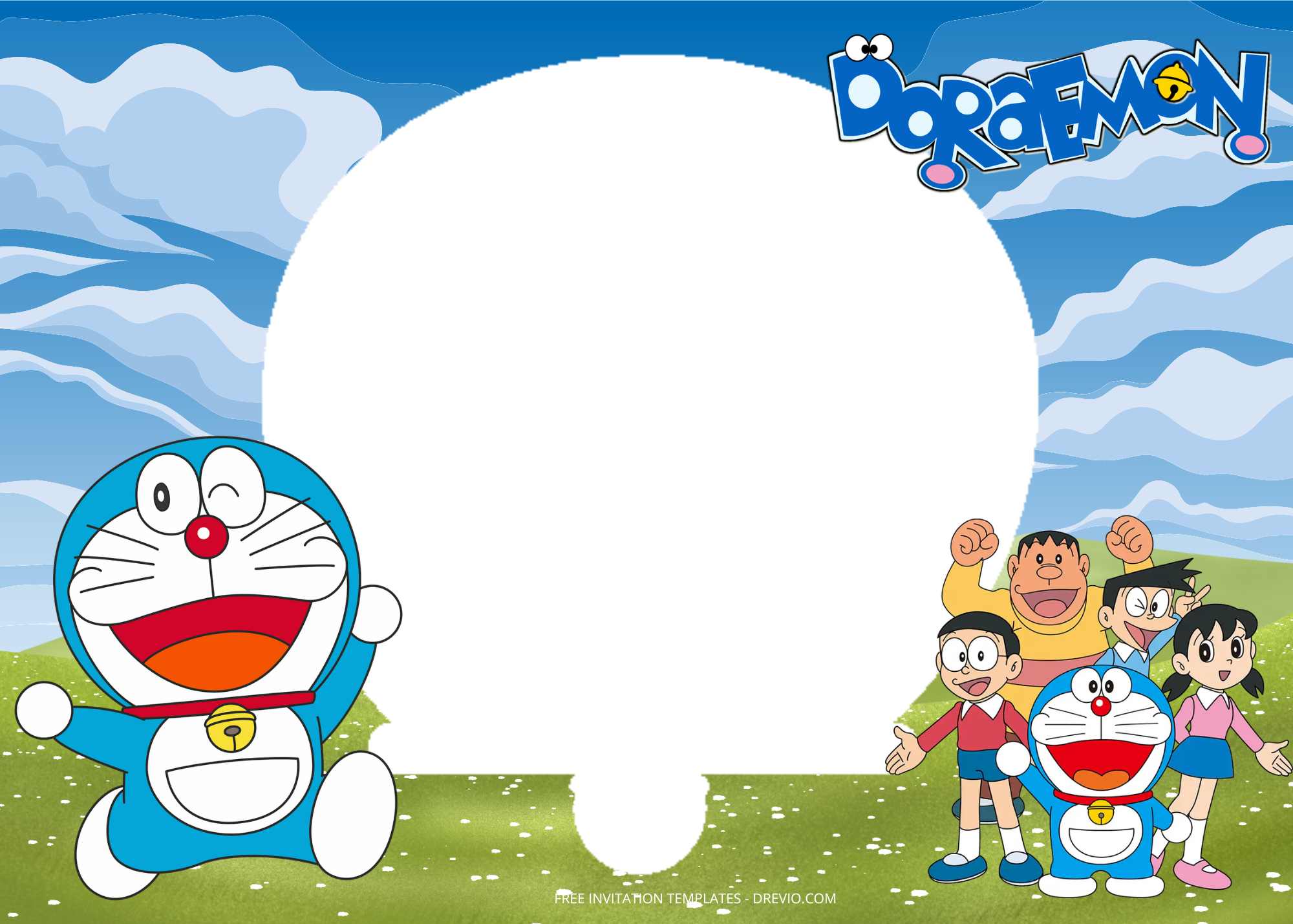 FREE A Day With Doraemon Birthday Invitation Templates