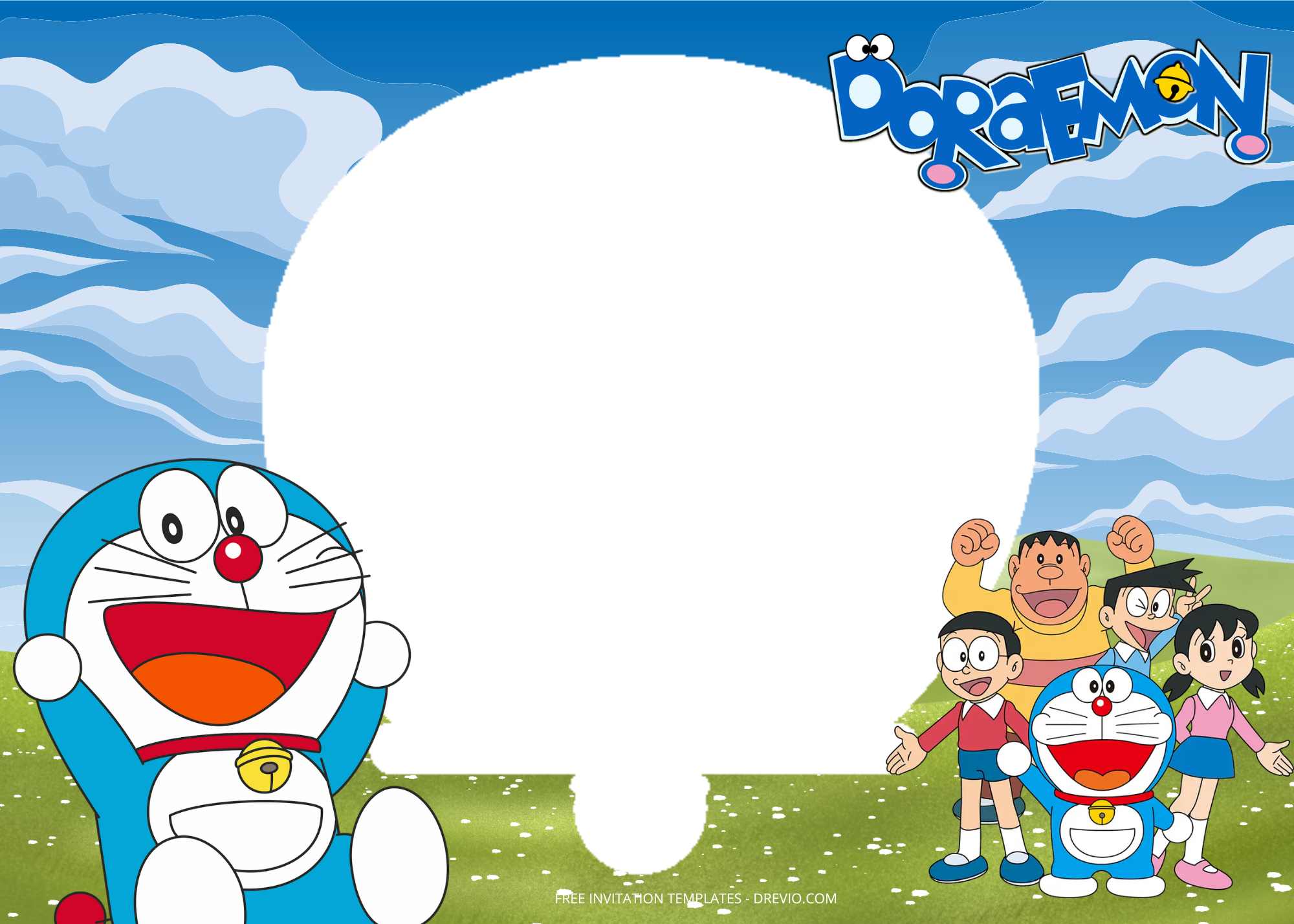 FREE A Day With Doraemon Birthday Invitation Templates