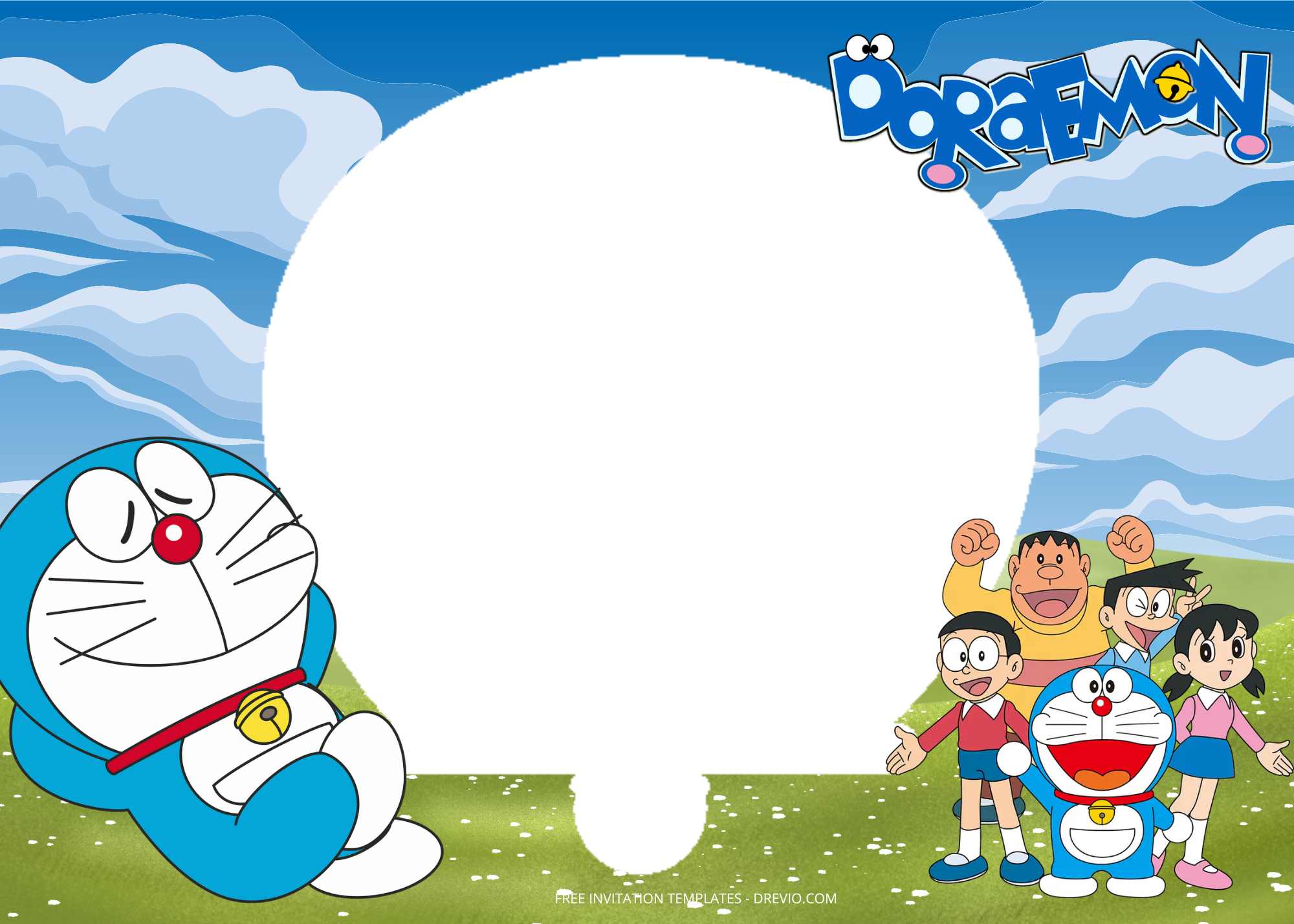FREE A Day With Doraemon Birthday Invitation Templates