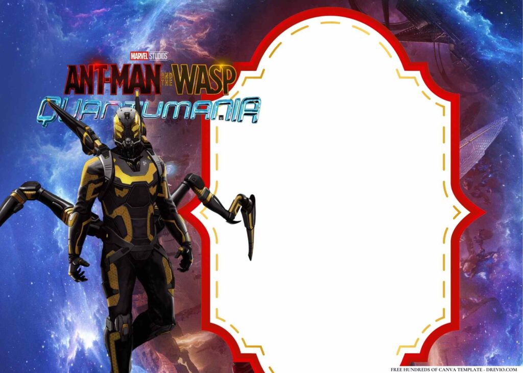 Antman & the Wasp Quantumania Birthday Invitation Templates