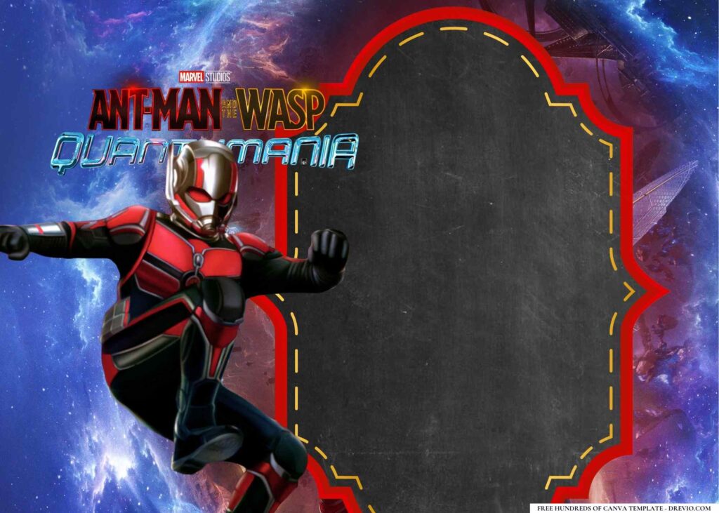 FREE Ant Man and the Wasp Quantumania Birthday Canva Templates 4