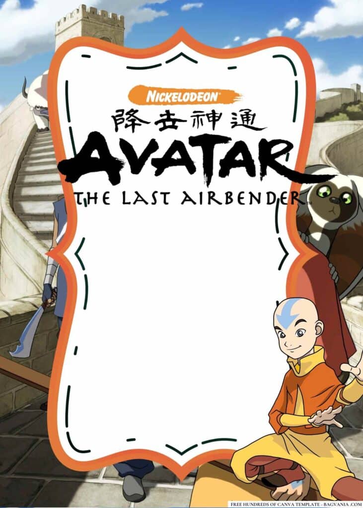 FREE Avatar the last airbender Baby Shower Canva Templates 14