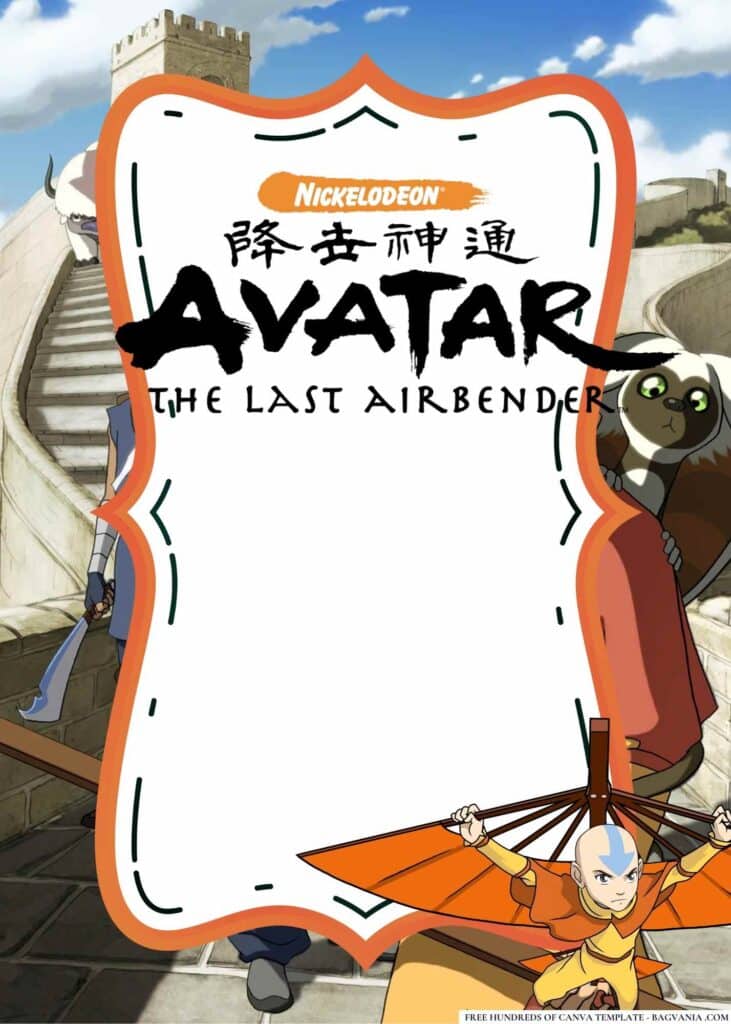 FREE Avatar the last airbender Baby Shower Canva Templates 6