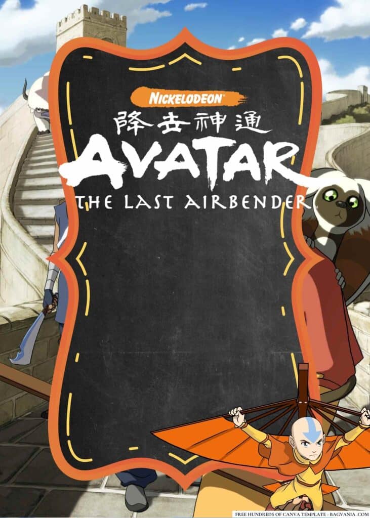 FREE Avatar the last airbender Baby Shower Canva Templates 8
