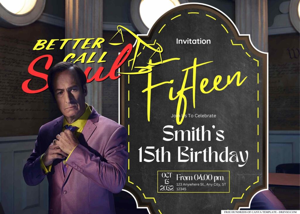 Better Call Saul Birthday Invitation