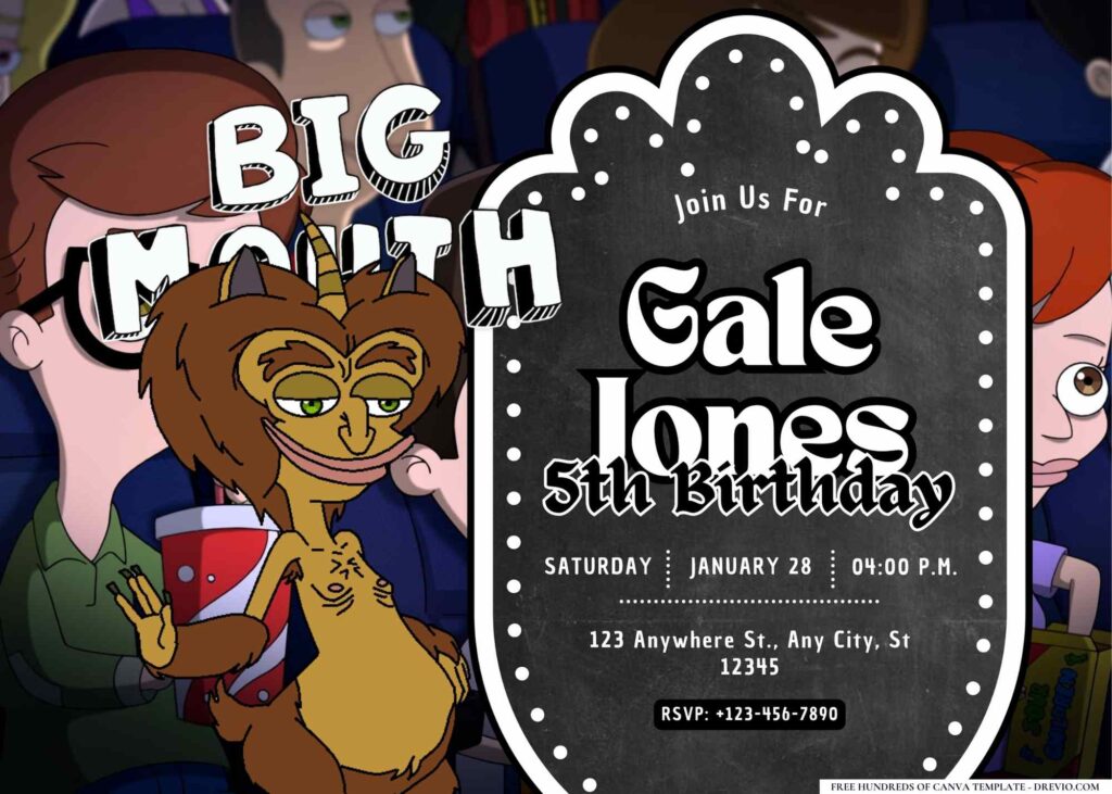 FREE Editable Big Mouth Birthday Invitation