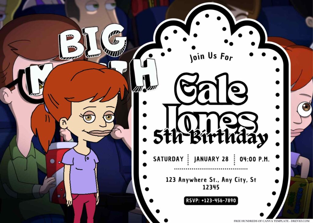 FREE Editable Big Mouth Birthday Invitation