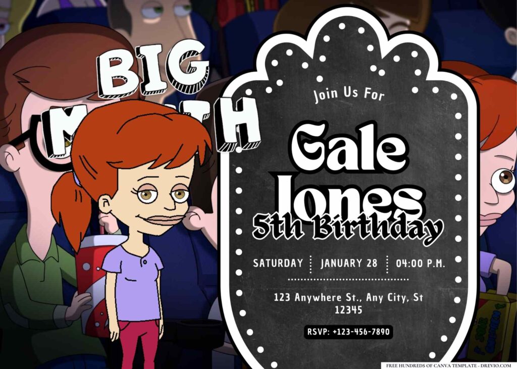 FREE Editable Big Mouth Birthday Invitation