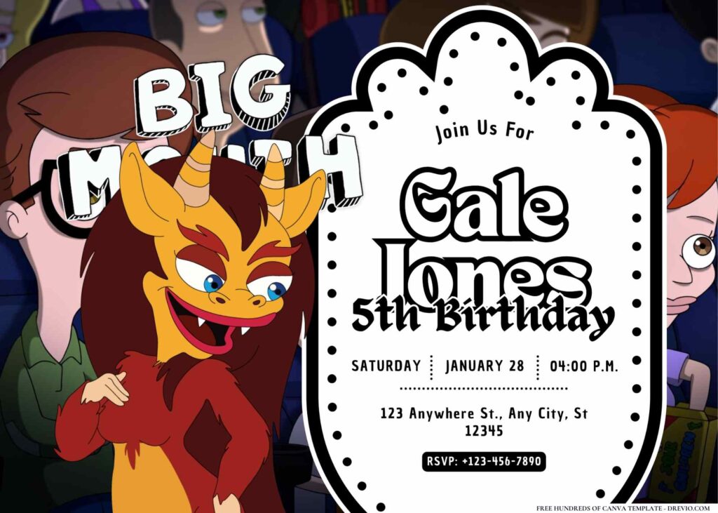 FREE Editable Big Mouth Birthday Invitation