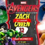 16+ Lego Marvel Avengers Birthday Invitation Templates