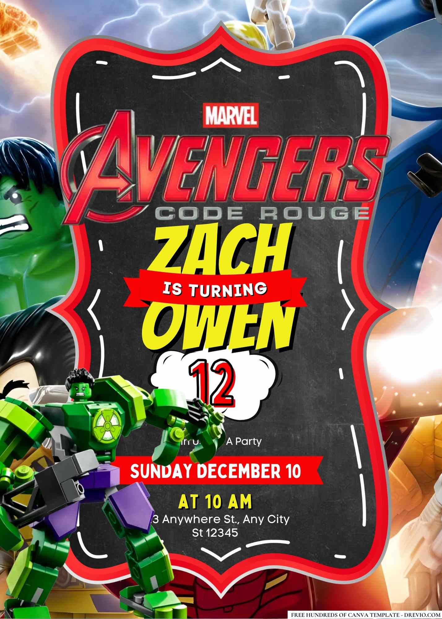 16+ Lego Marvel Avengers Birthday Invitation Templates