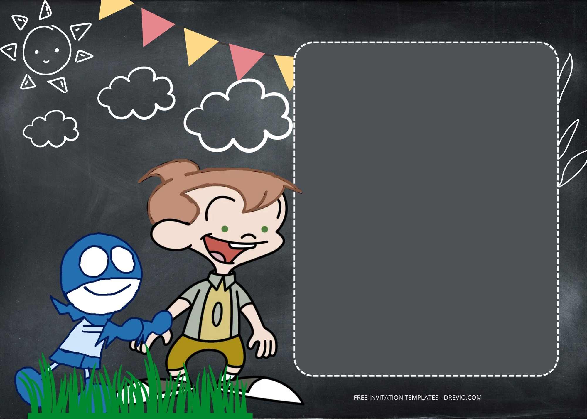 FREE Chalkzone Playground Birthday Invitation Templates