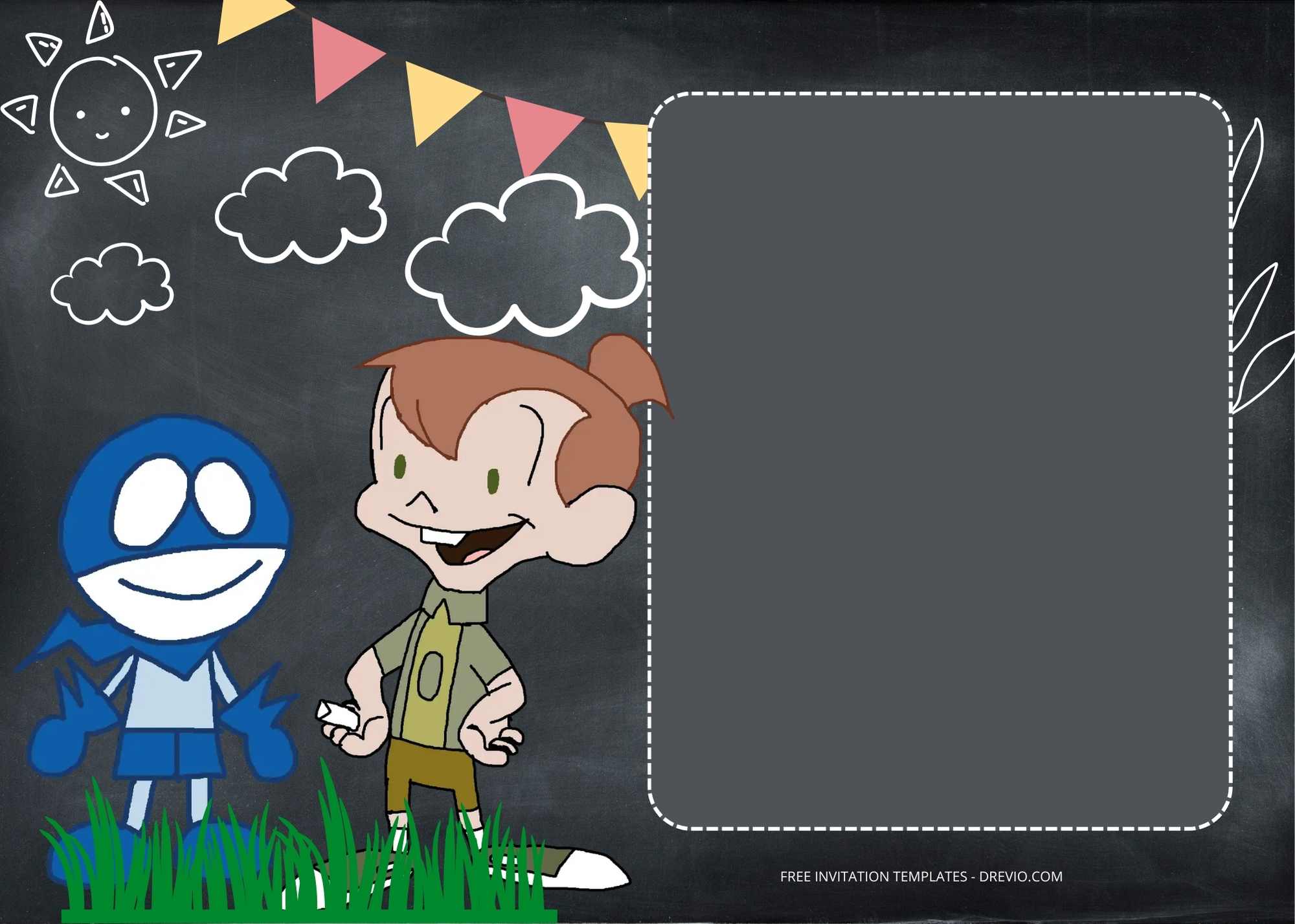 FREE Chalkzone Playground Birthday Invitation Templates