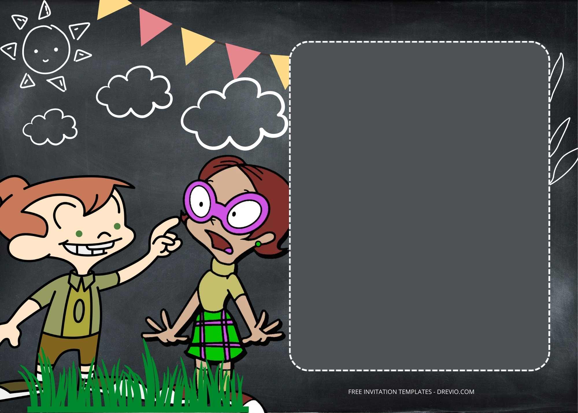 FREE Chalkzone Playground Birthday Invitation Templates