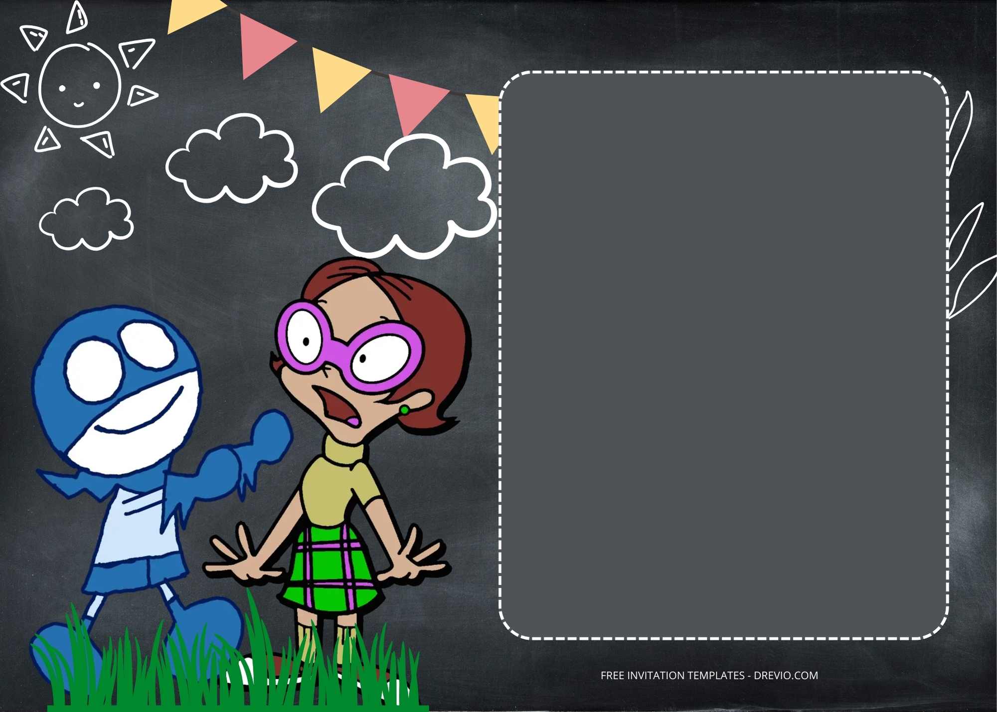 FREE Chalkzone Playground Birthday Invitation Templates