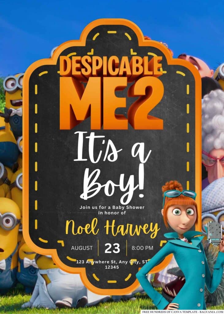 Despicable Me 2 Baby Shower Invitation