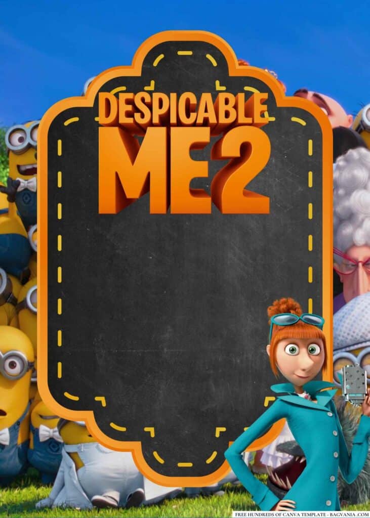 FREE Despicable Me 2 Baby Shower Canva Templates 12