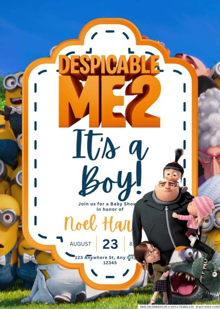 Despicable Me 2 Baby Shower Invitation