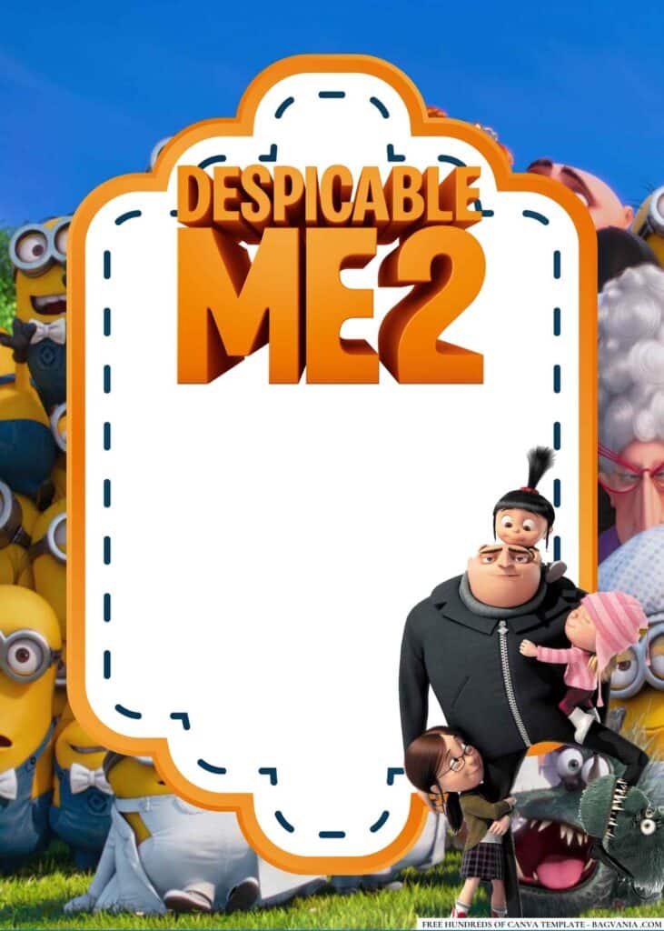 FREE Despicable Me 2 Baby Shower Canva Templates 14