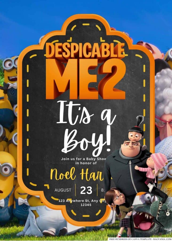 Despicable Me 2 Baby Shower Invitation
