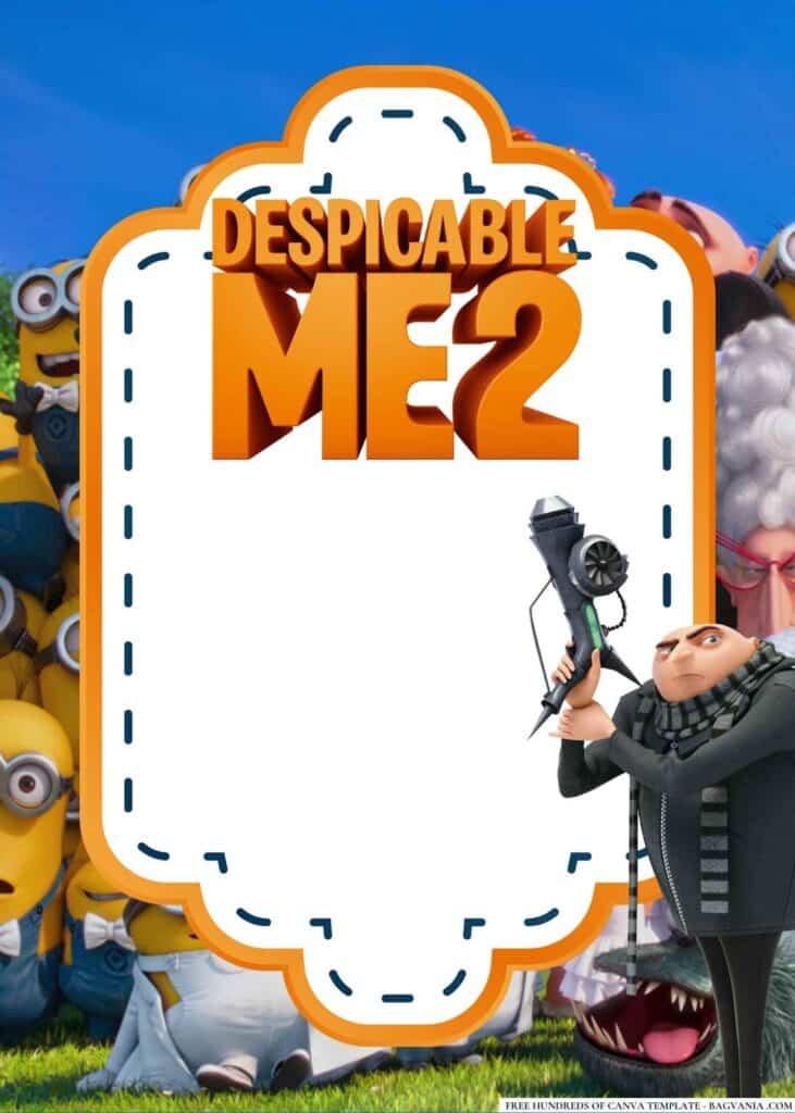 FREE Despicable Me 2 Baby Shower Canva Templates 2