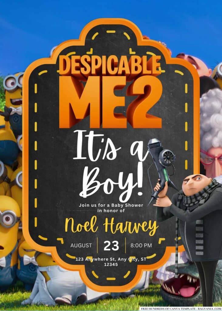 Despicable Me 2 Baby Shower Invitation