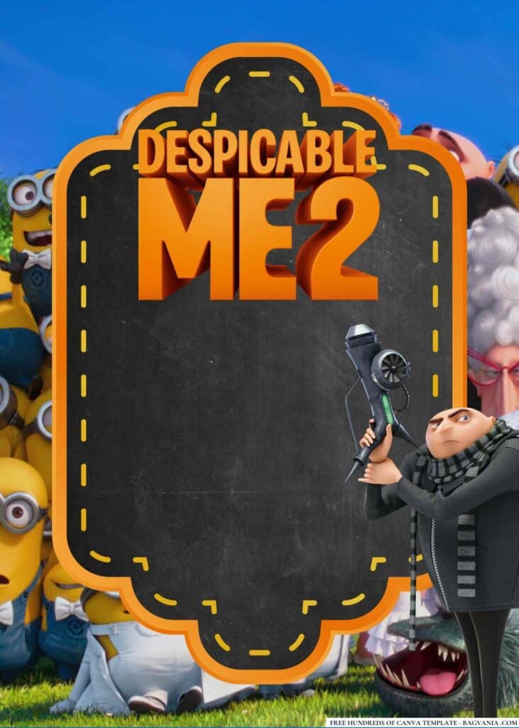 FREE Despicable Me 2 Baby Shower Canva Templates 4