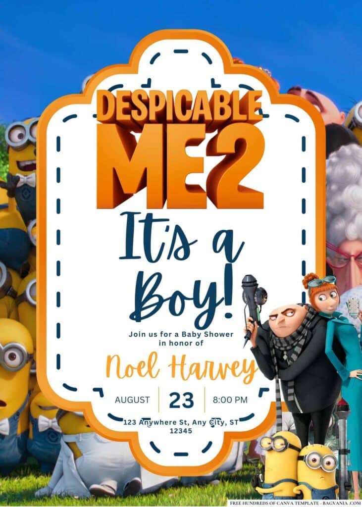 Despicable Me 2 Baby Shower Invitation
